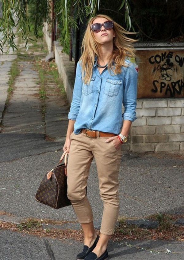 denim button up outfit
